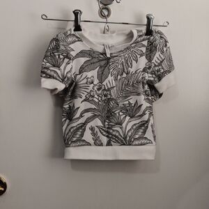 Janie and Jack Black and White Leaf Short Set